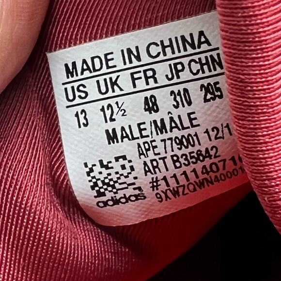 Adidas Shoes Mens 13 Tubular Running Trainers Red Maroon Black B35642 - Picture 8 of 8